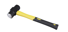 Sledge hammer with jacketed fiberglass handle